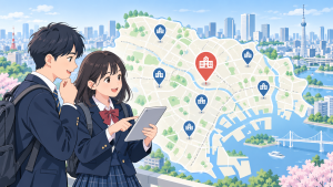 都立高校と私立高校の違いを比較するイメージ